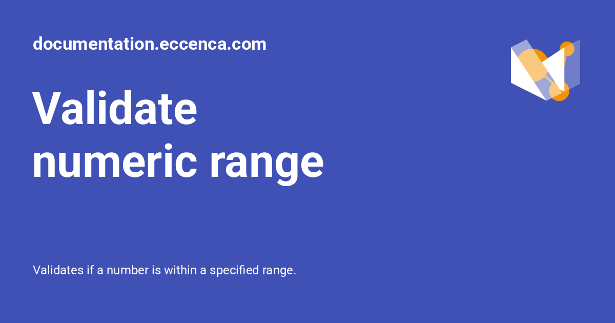 Numeric Range Validate numeric range - documentation.eccenca.com