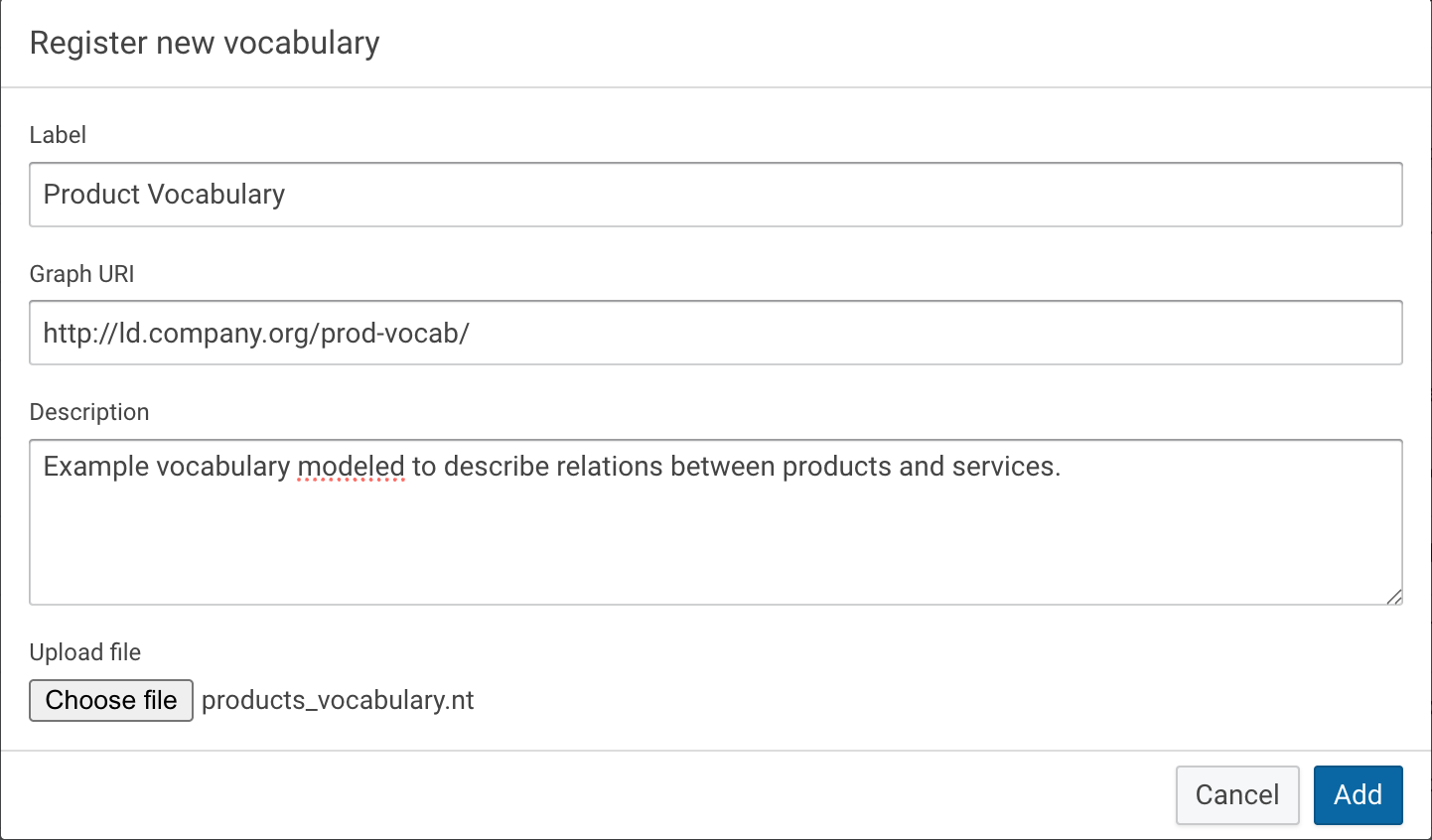 Register new Vocabulary