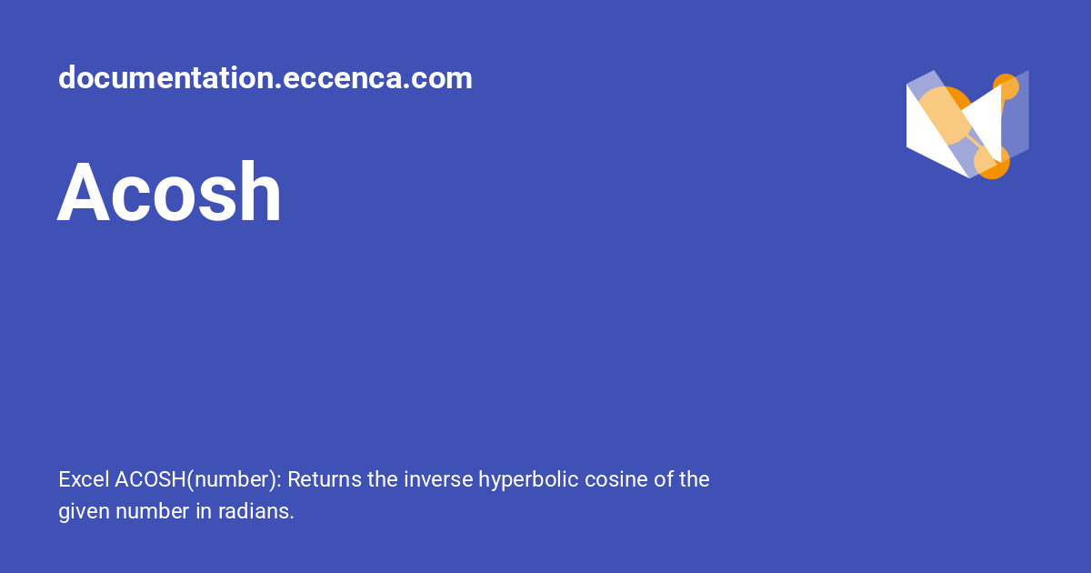 Acosh - documentation.eccenca.com