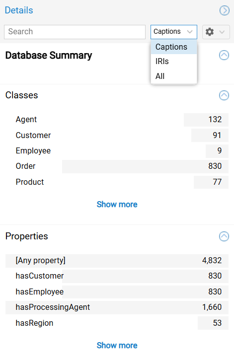 Database Summary Panel