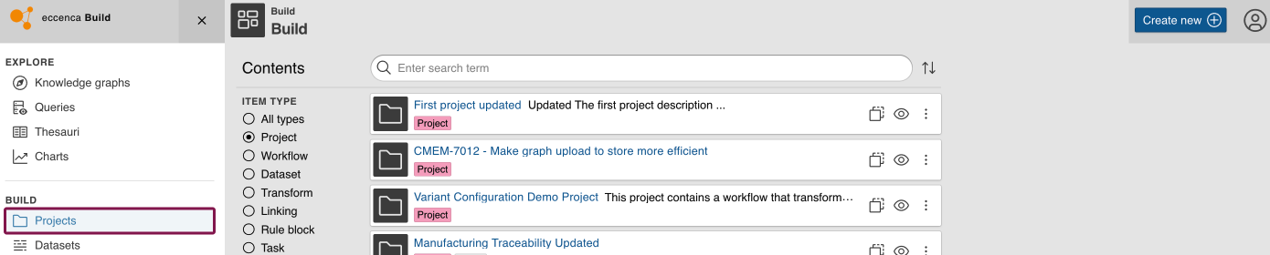 Create new project