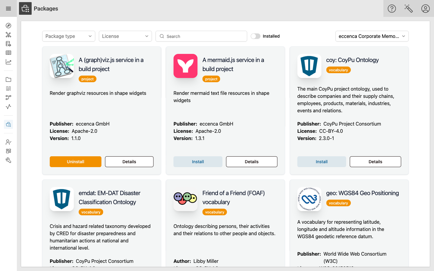The Marketplace overview page