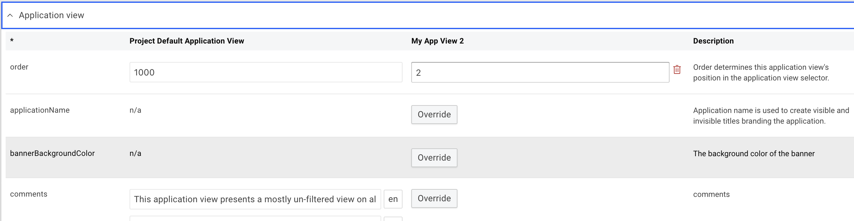 Configuration module settings