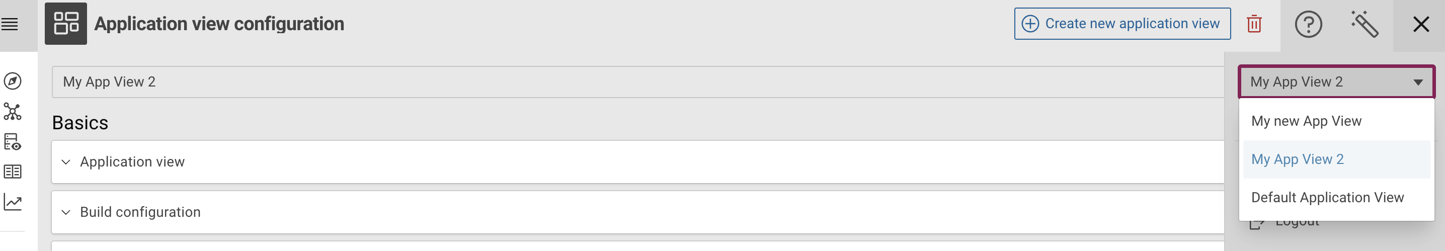 Application view selector