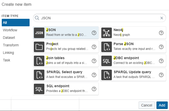 Create JSON dataset