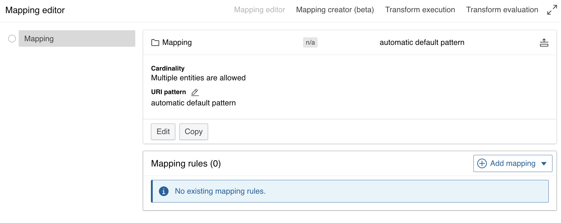 Mapping header configuration.