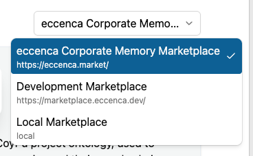 The open Marketplace drop-down The open Marketplace drop-down