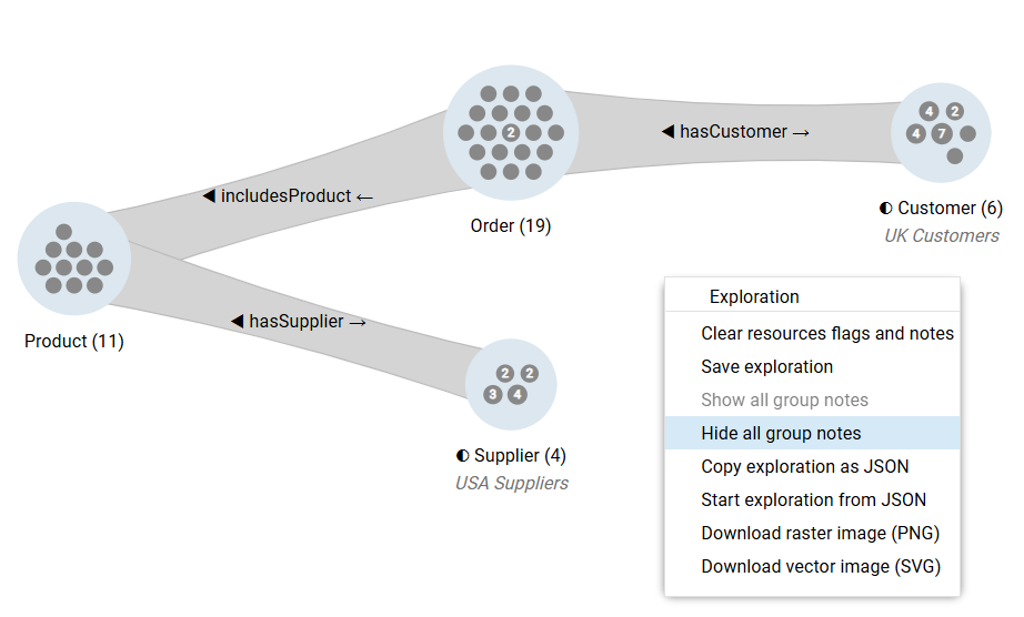 Saved Exploration Context Menu