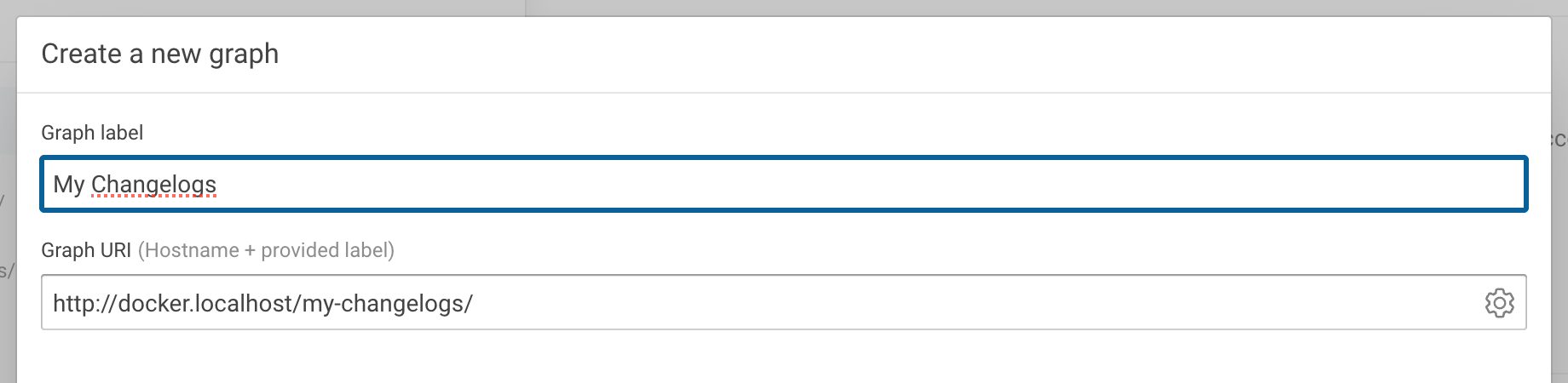 Create a new graph, providing label and graph URI