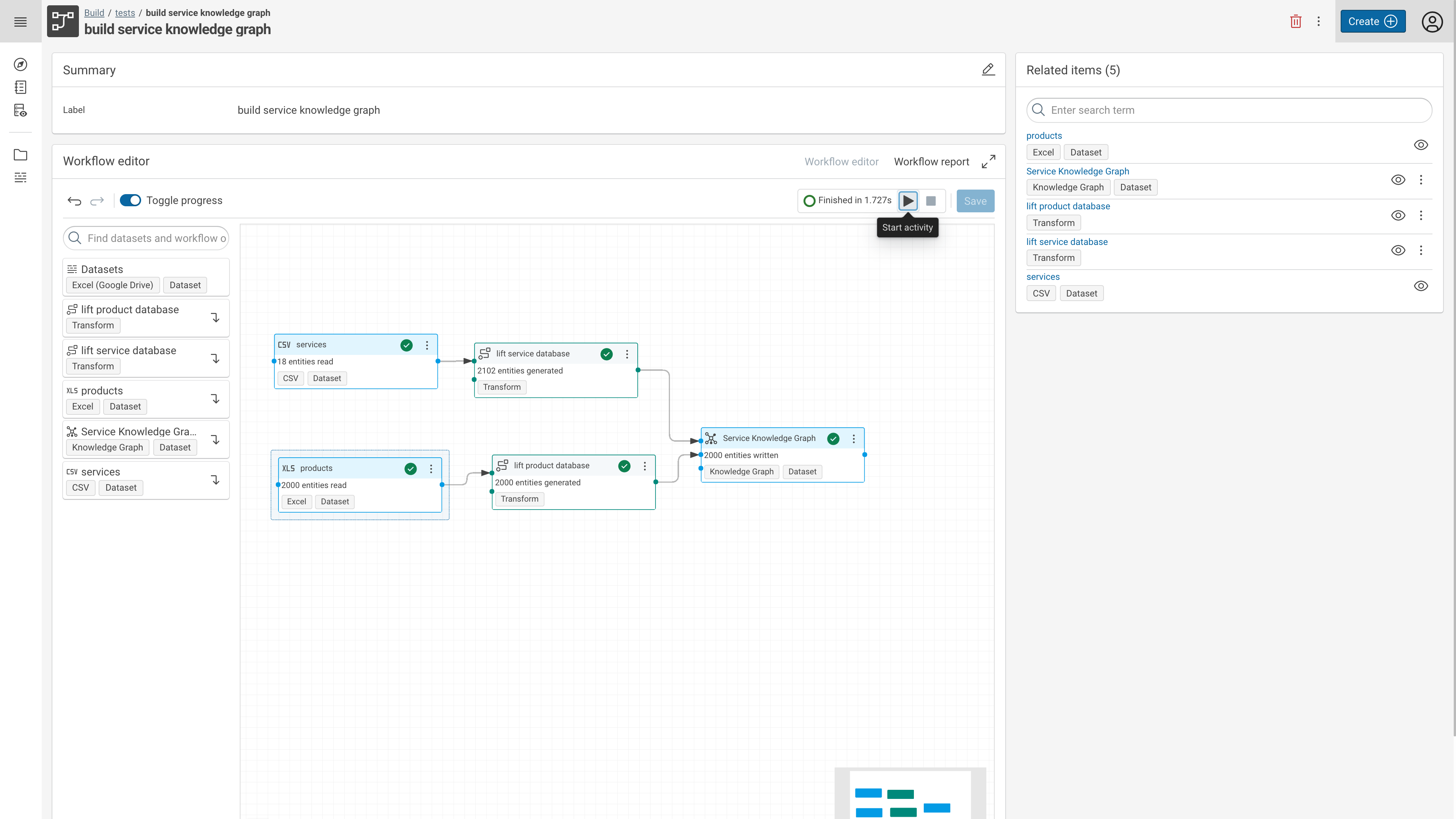 21.11 - workflow editor - inline live progress and statistics 21.11 - workflow editor - inline (live) progress and statistics